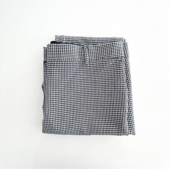 Ann Taylor The Ankle In Devin Fit Cropped Pants Houndstooth Black White Women 14 - Picture 8 of 12